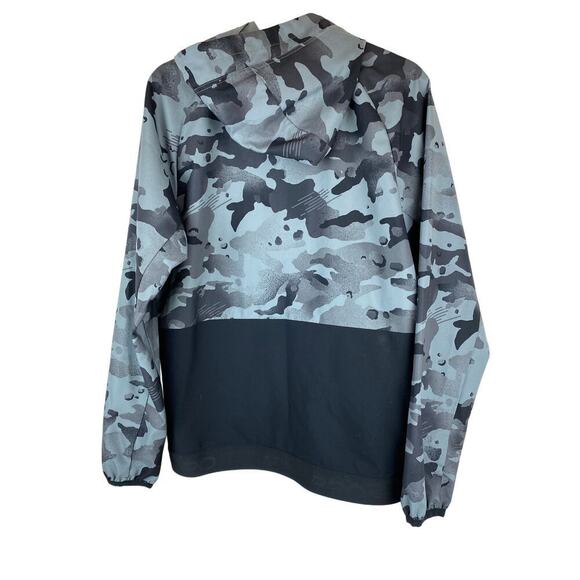 Nike PRO Dri-Fit Men S Gray Black Camouflage Full Zip Hooded Windbreaker Jacket - Picture 5 of 10